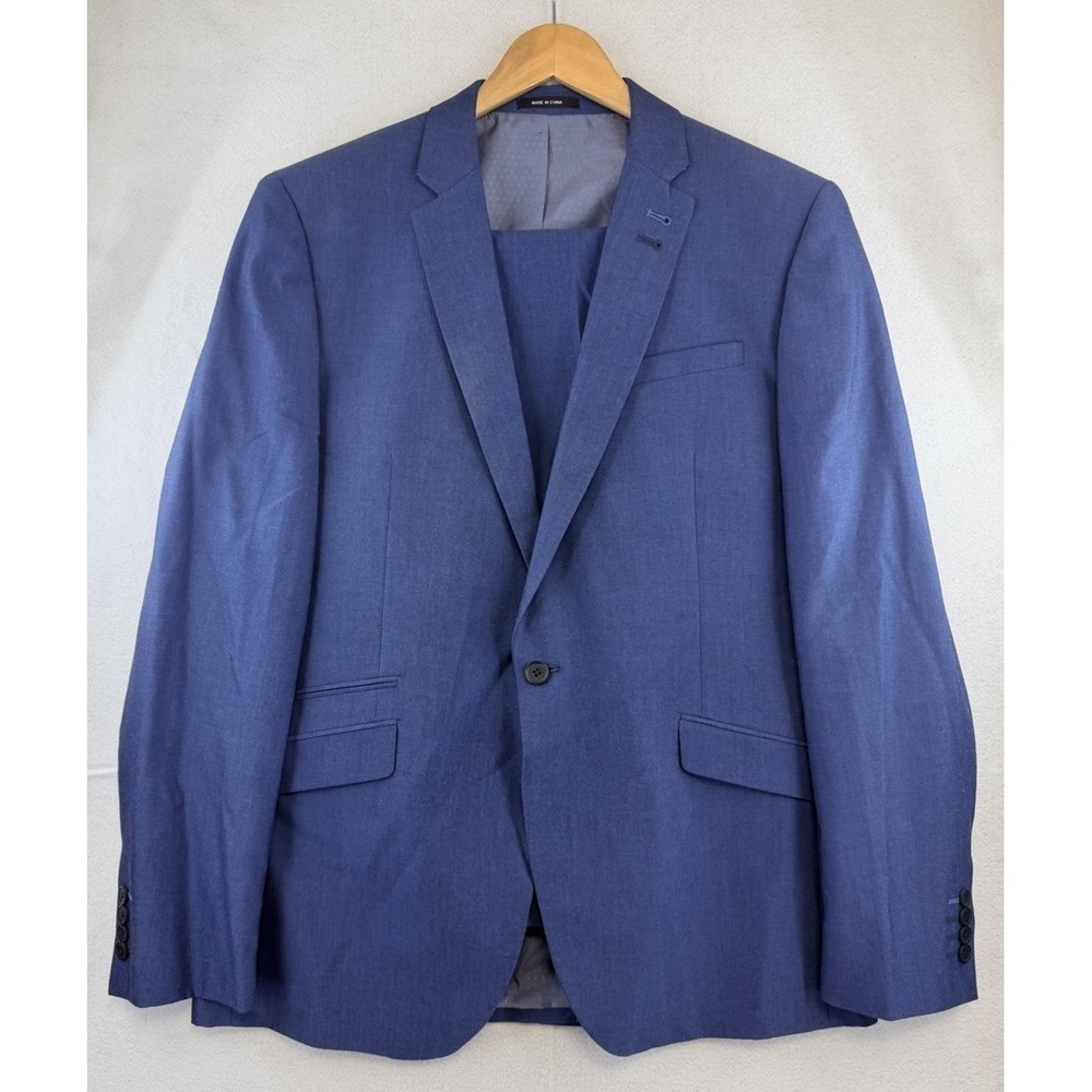 Cedar Wood State Men's 2 piece suit‎ SLIM FIT 44L, Pants W38" L32" Blue